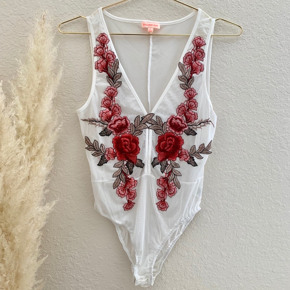 SHEER ROSE BODYSUIT - Picture 2 of 7